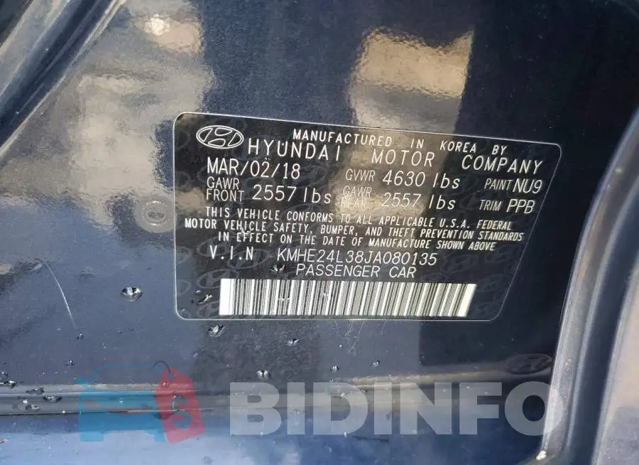 KMHE24L38JA080135 Photo# 12