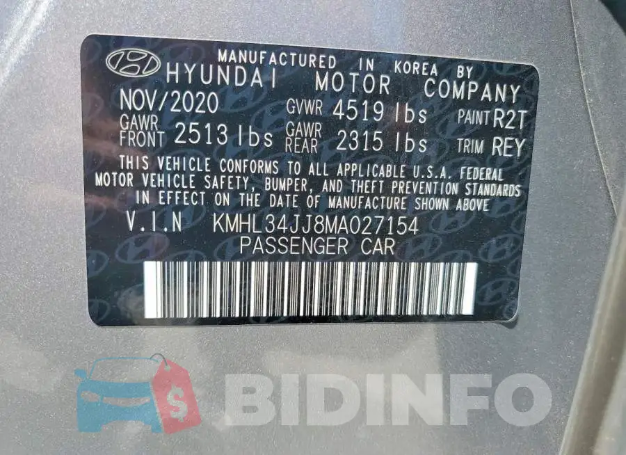 KMHL34JJ8MA027154 Photo# 12