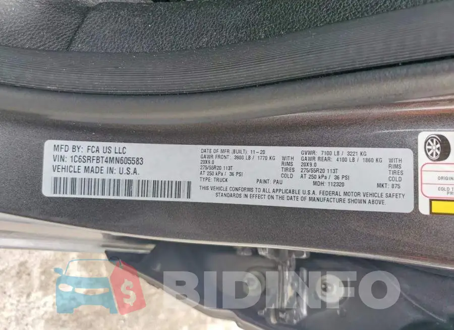 1C6SRFBT4MN605583 Photo# 12