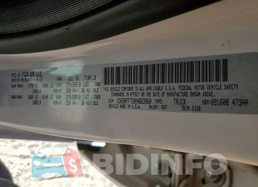 1C6SRFFT2KN663960 Photo# 13