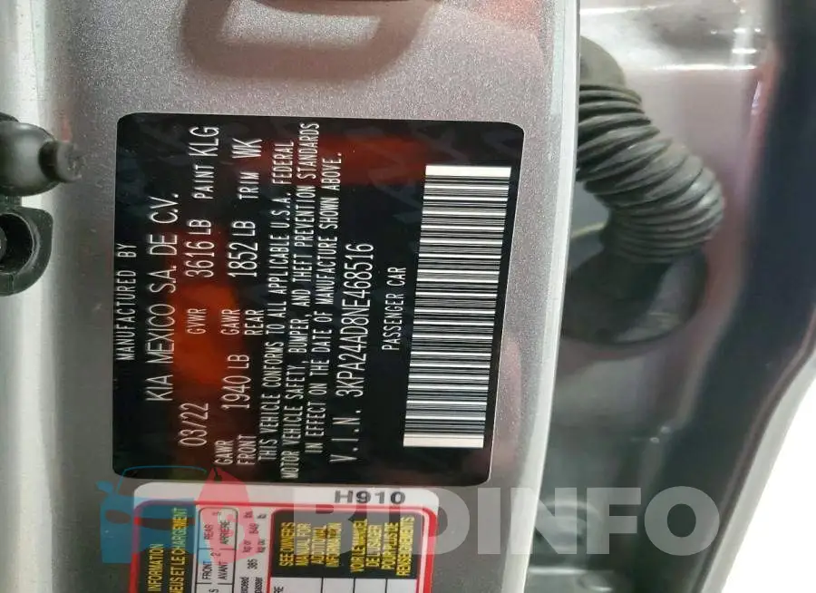 3KPA24AD8NE468516 Photo# 12