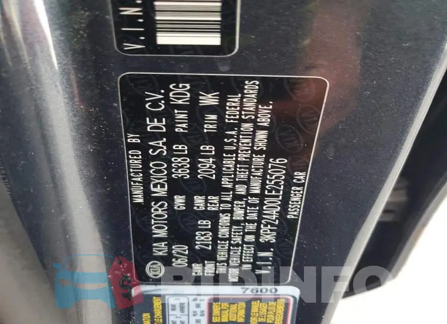 3KPF24AD0LE255076 Photo# 12