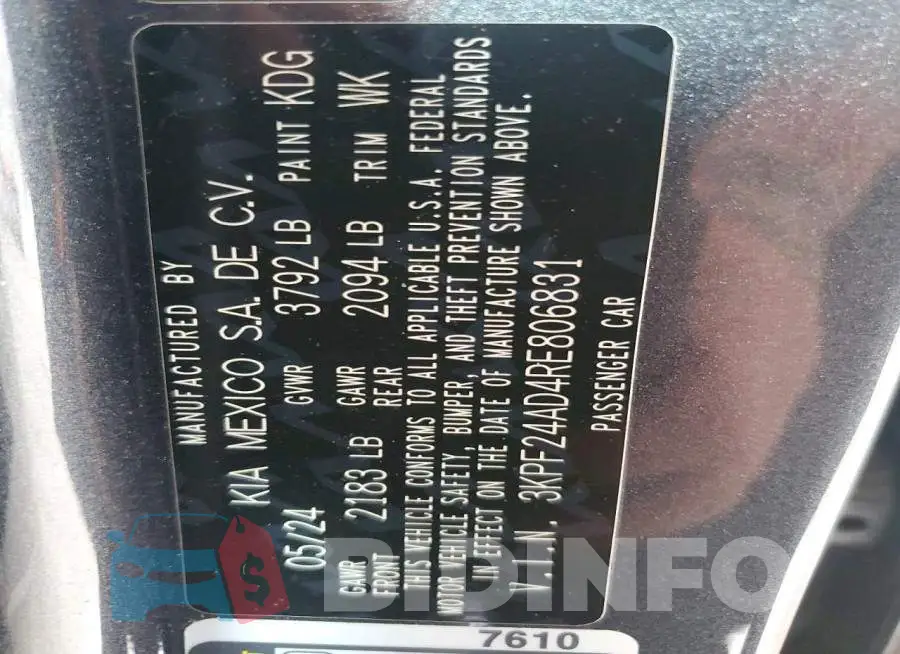 3KPF24AD4RE806831 Photo# 13