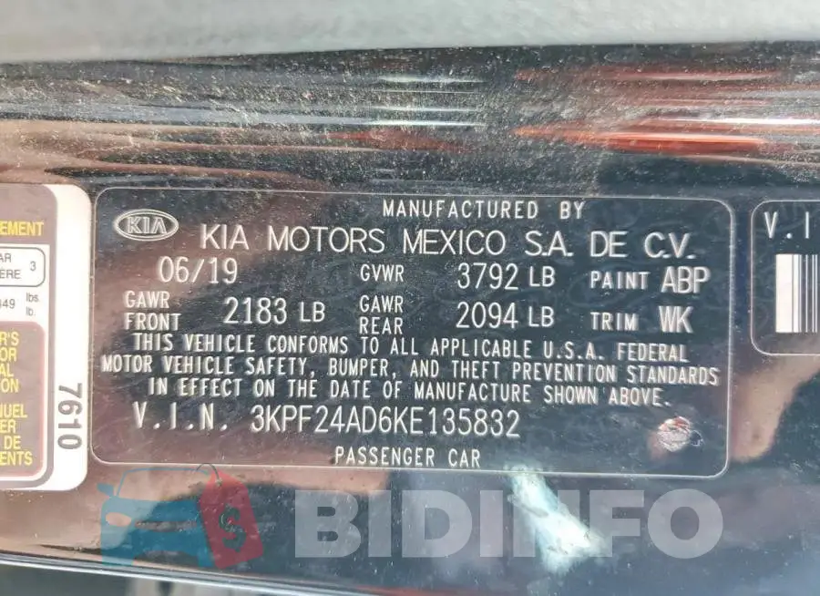 3KPF24AD6KE135832 Photo# 12