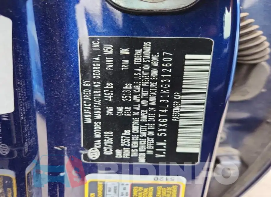 5XXGT4L31KG312607 Photo# 12