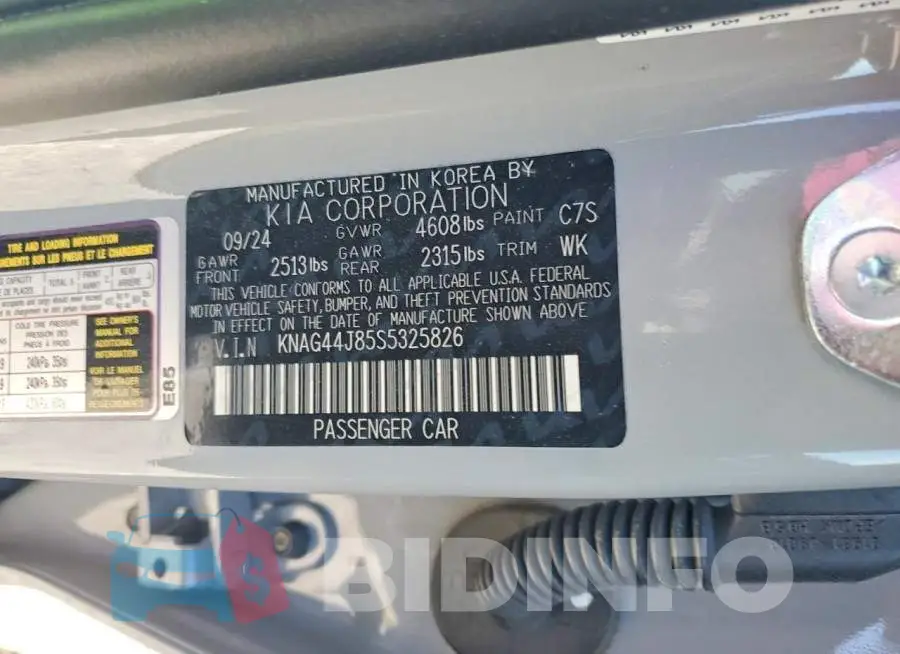 KNAG44J85S5325826 Photo# 12