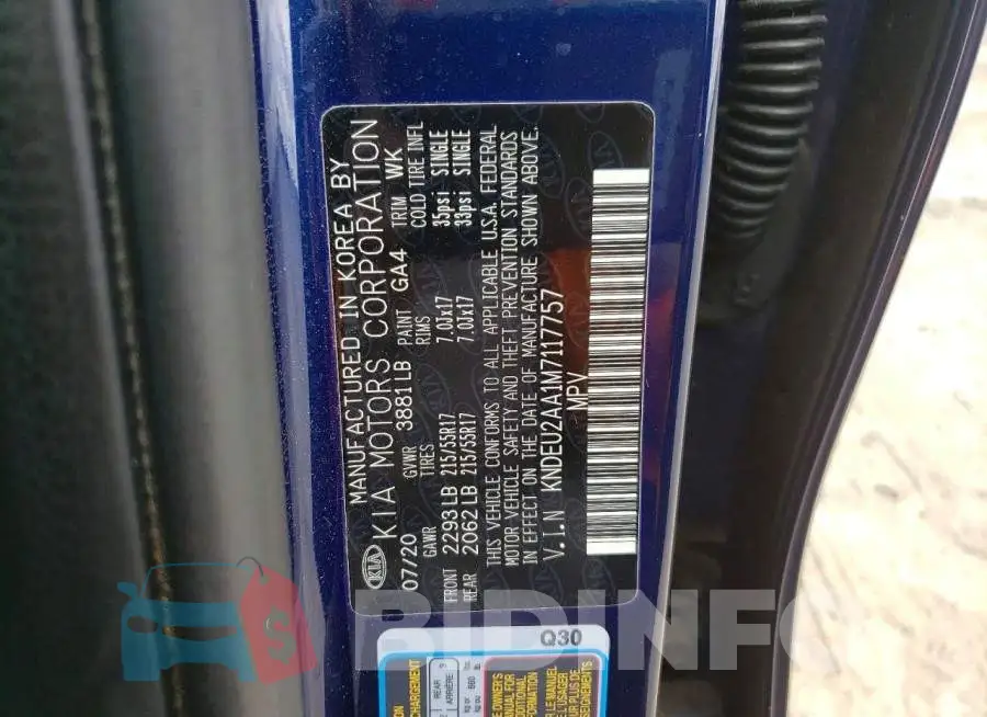 KNDEU2AA1M7117757 Photo# 12