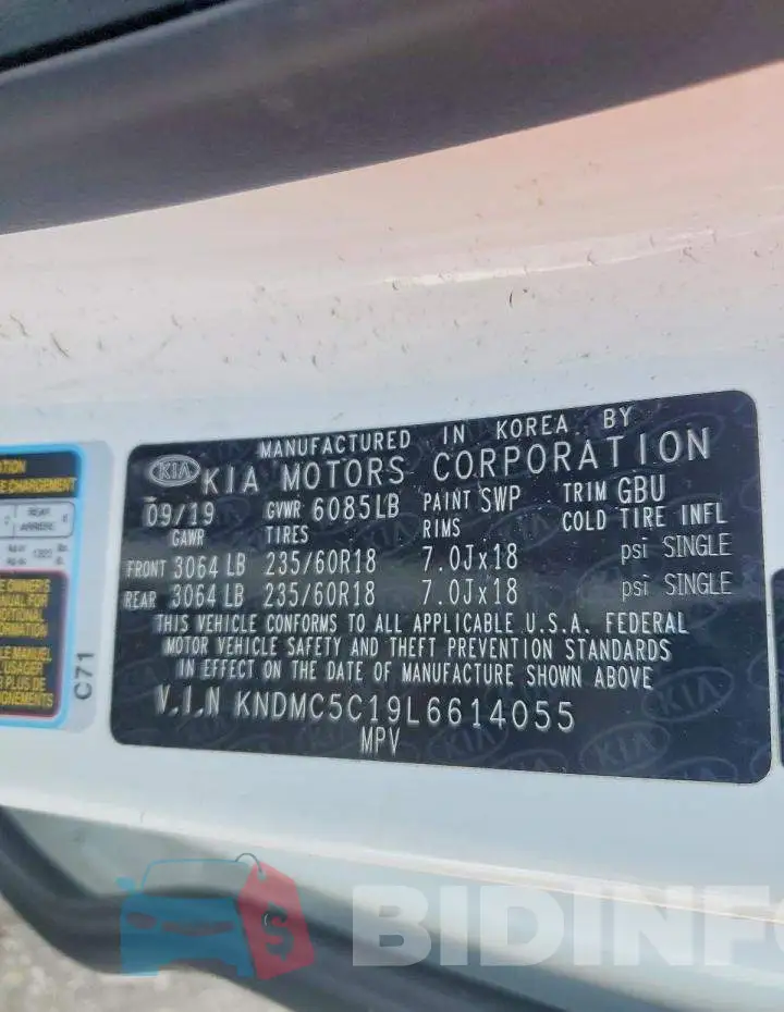 KNDMC5C19L6614055 Photo# 13