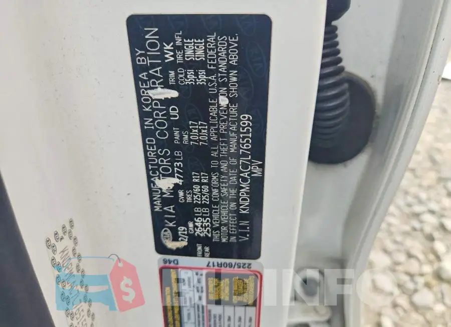 KNDPMCAC7L7651599 Photo# 12