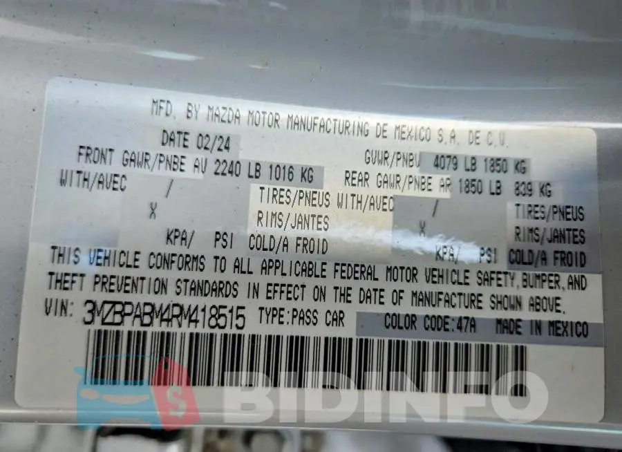 3MZBPABM4RM418515 Photo# 12