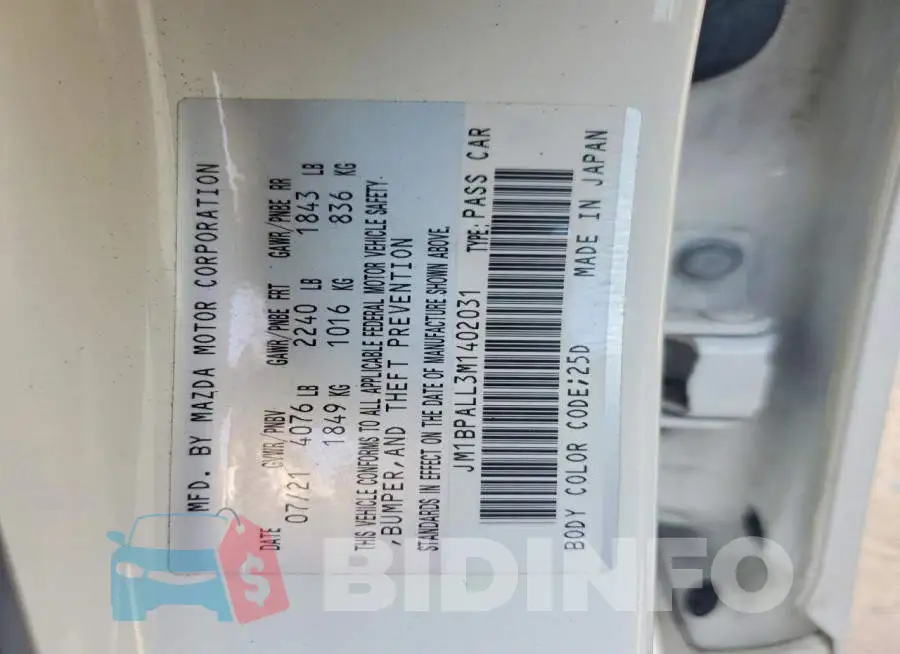 JM1BPALL3M1402031 Photo# 12