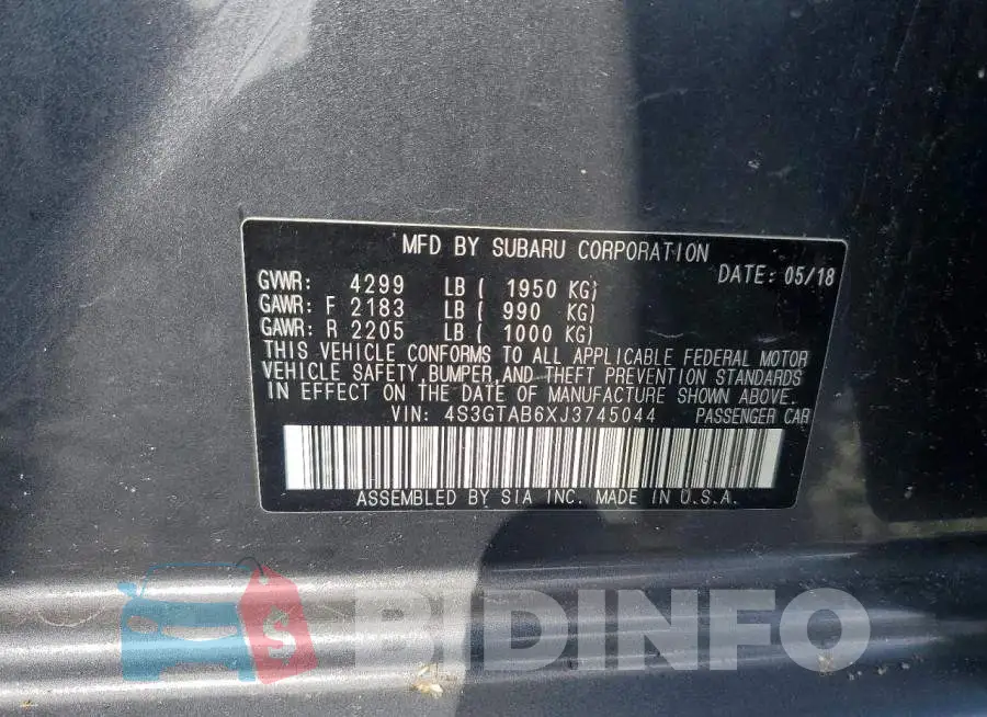 4S3GTAB6XJ3745044 Photo# 12