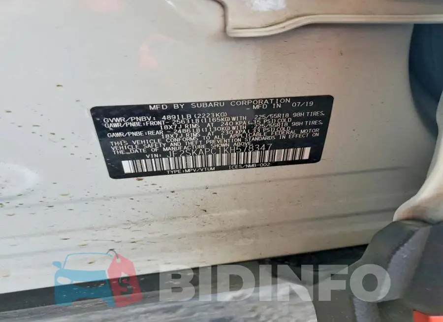 JF2SKAPC1KH578347 Photo# 12