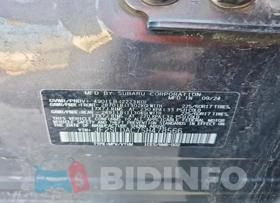 JF2SLDAC7SH478566 Photo# 14