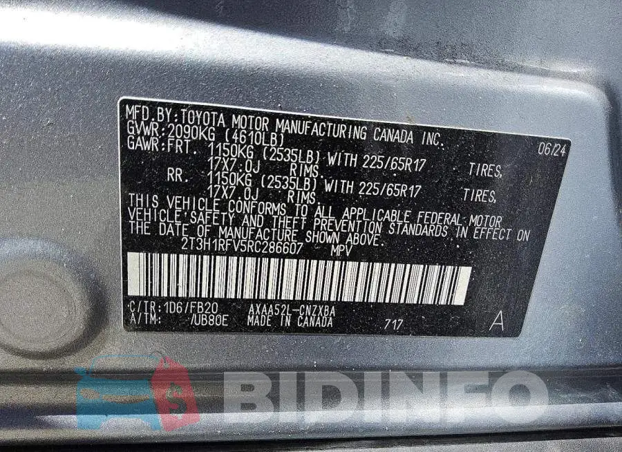2T3H1RFV5RC286607 Photo# 12