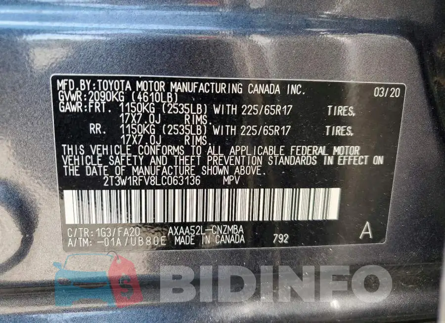 2T3W1RFV8LC063136 Photo# 13