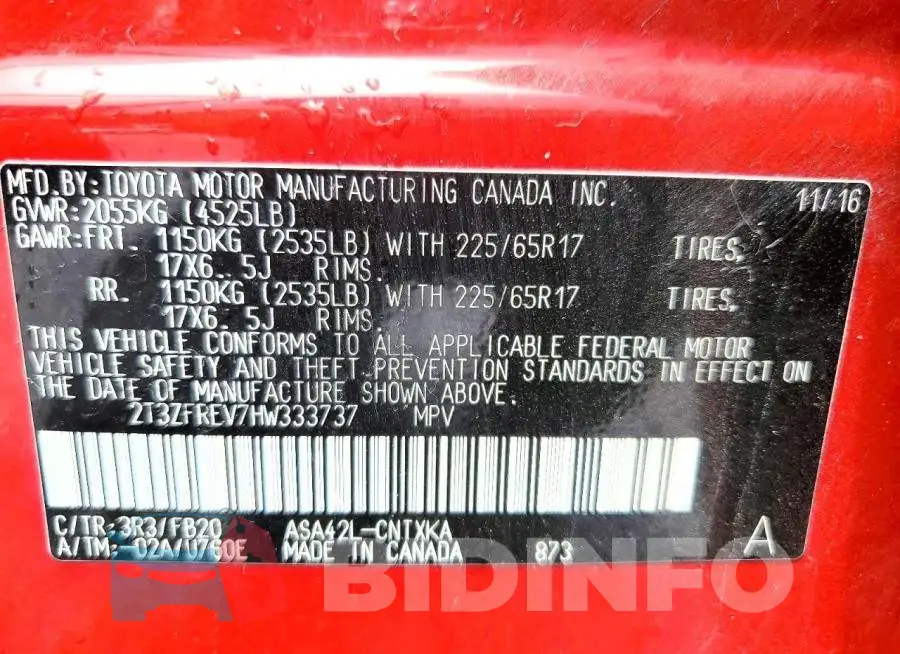 2T3ZFREV7HW333737 Photo# 13