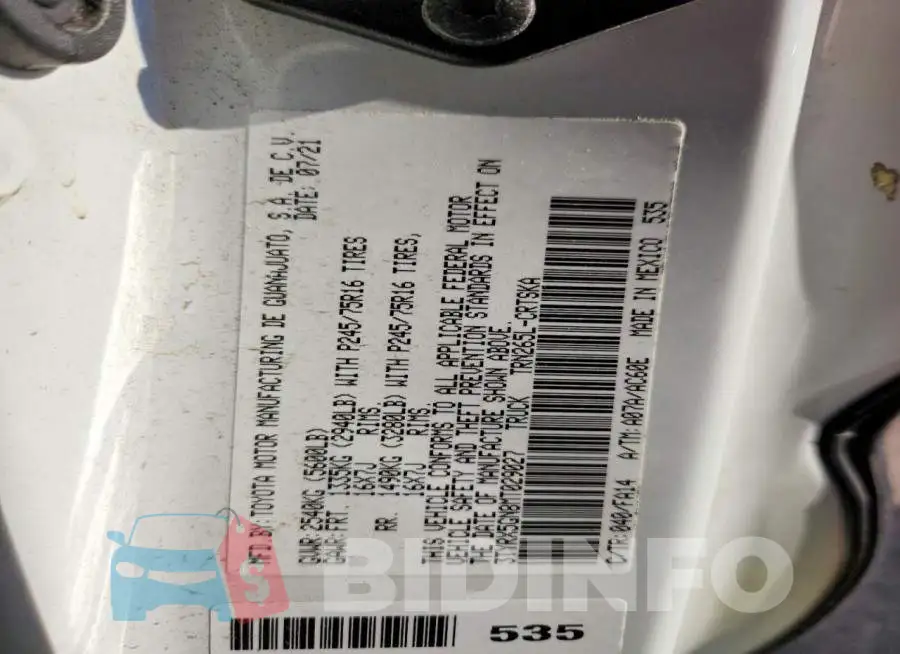 3TYRX5GN8MT029027 Photo# 12