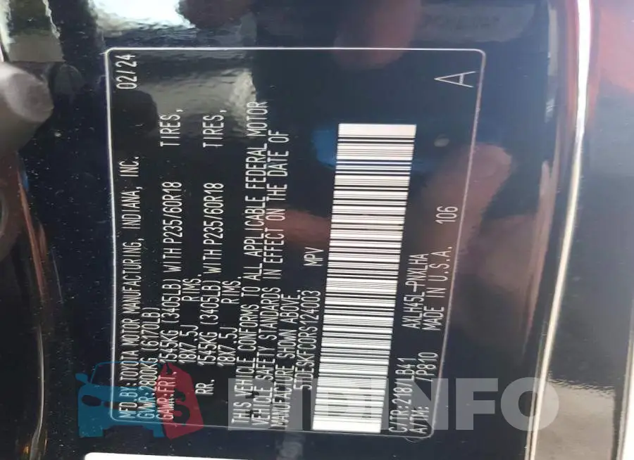 5TDESKFC0RS124003 Photo# 14