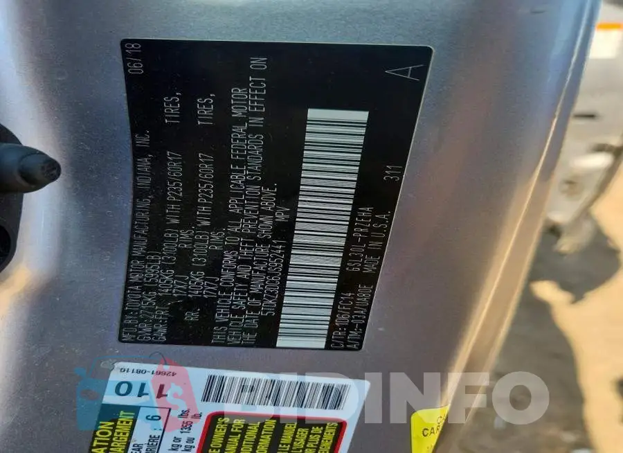 5TDKZ3DC6JS952441 Photo# 12