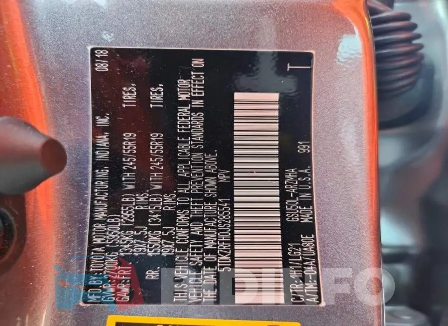 5TDKZRFH0JS285541 Photo# 13