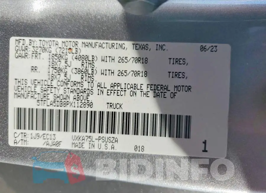 5TFLA5DB8PX112890 Photo# 13