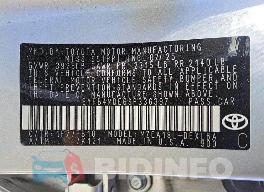 5YFB4MDE6SP336397 Photo# 12