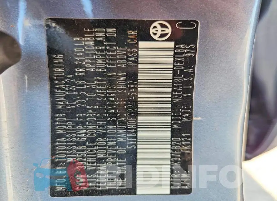 5YFB4MDE7RP146487 Photo# 12