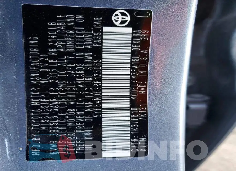 5YFB4MDE8RP125065 Photo# 13