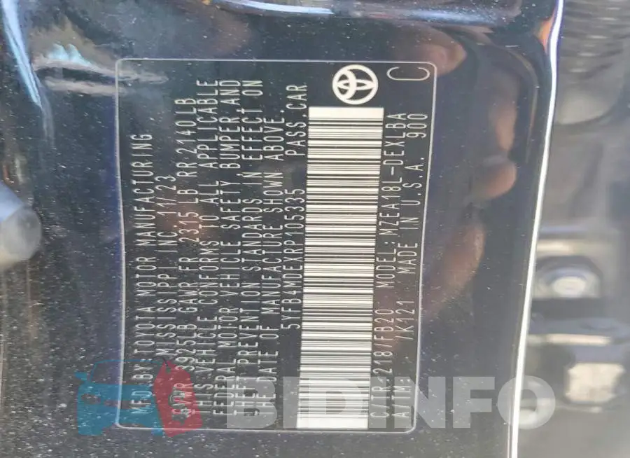 5YFB4MDEXRP105335 Photo# 12