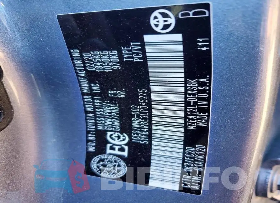 5YFB4RBE3LP045275 Photo# 12