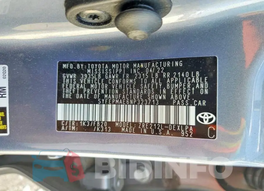 5YFEPMAE6NP323713 Photo# 12