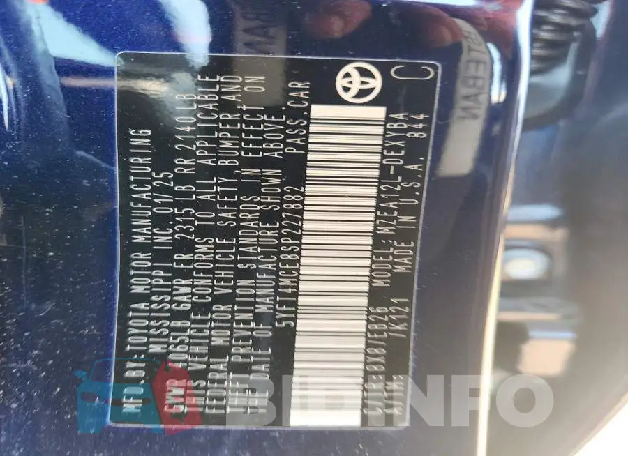 5YFT4MCE8SP227882 Photo# 12