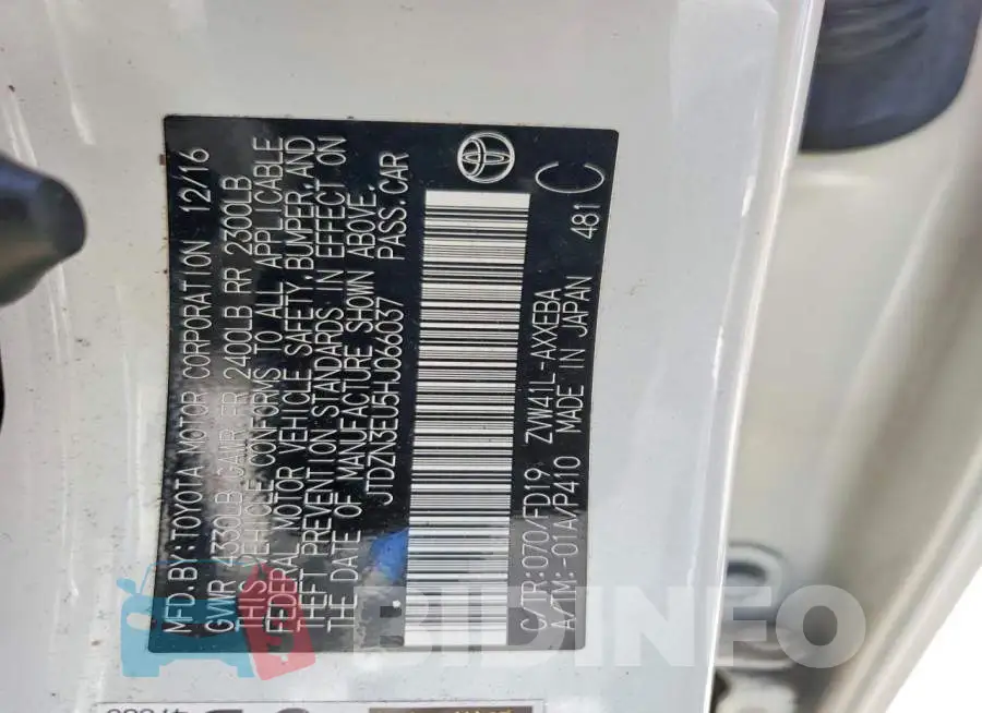 JTDZN3EU5HJ066037 Photo# 12