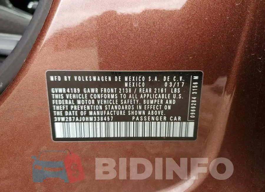 3VW2B7AJ0HM338457 Photo# 12