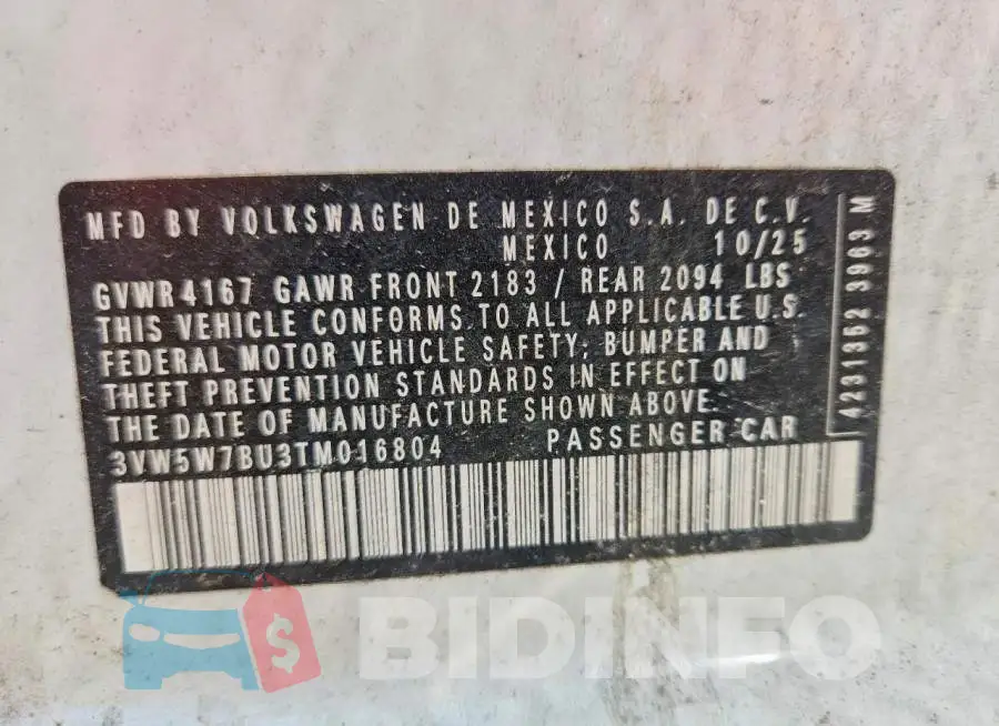 3VW5W7BU3TM016804 Photo# 12