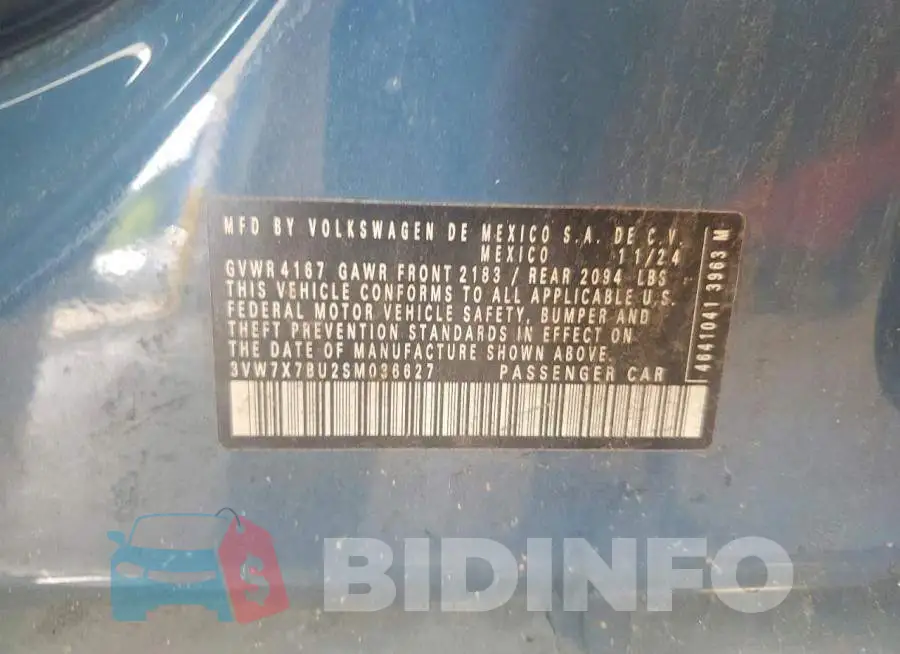 3VW7X7BU2SM036627 Photo# 12