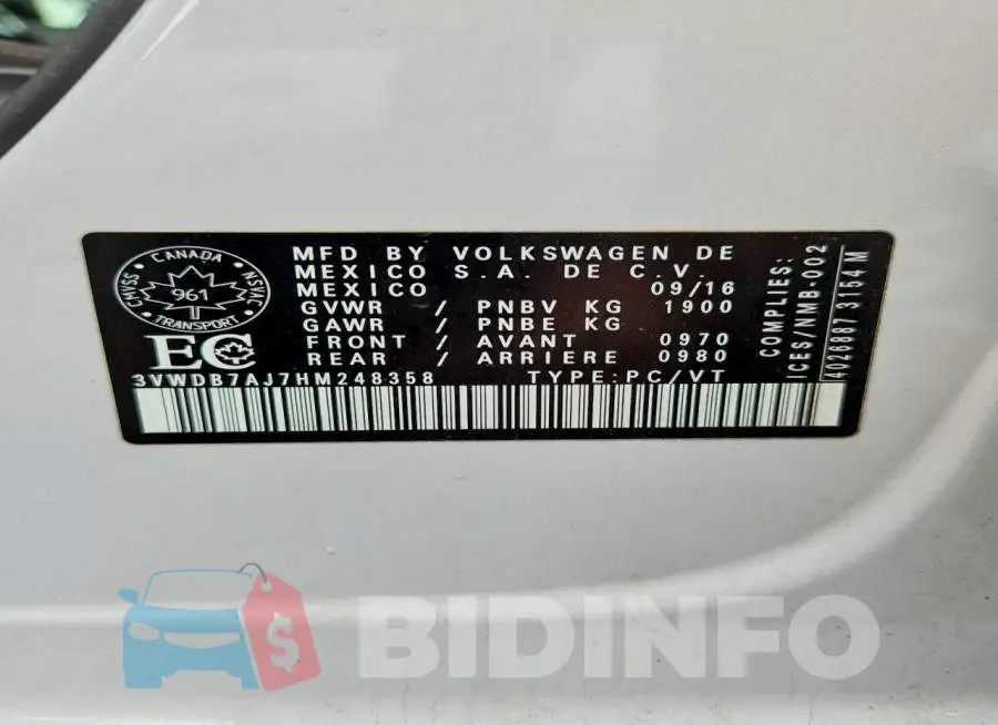 3VWDB7AJ7HM248358 Photo# 13