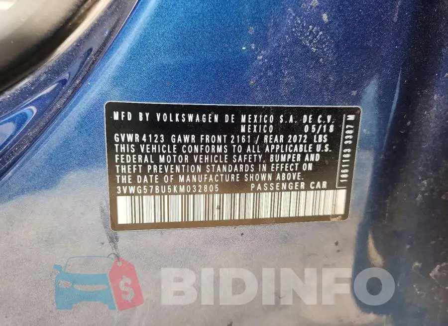 3VWG57BU5KM032805 Photo# 12