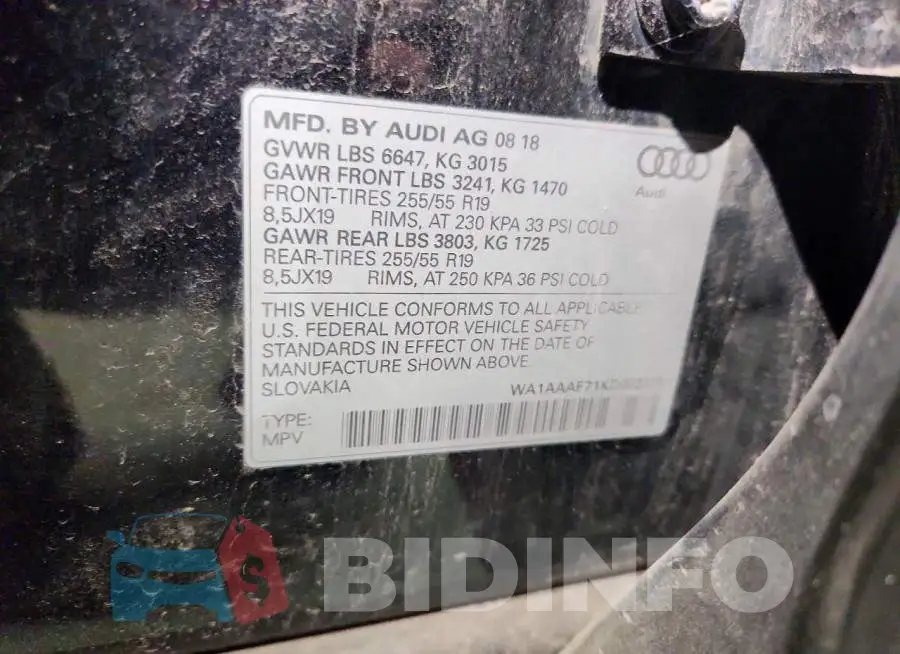 WA1AAAF71KD002373 Photo# 13
