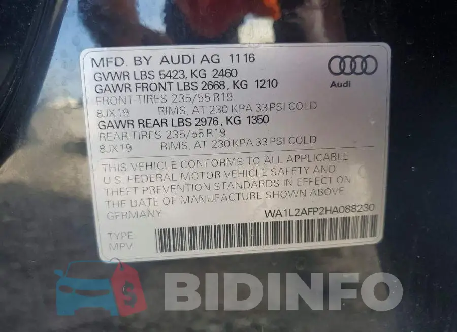WA1L2AFP2HA088230 Photo# 13