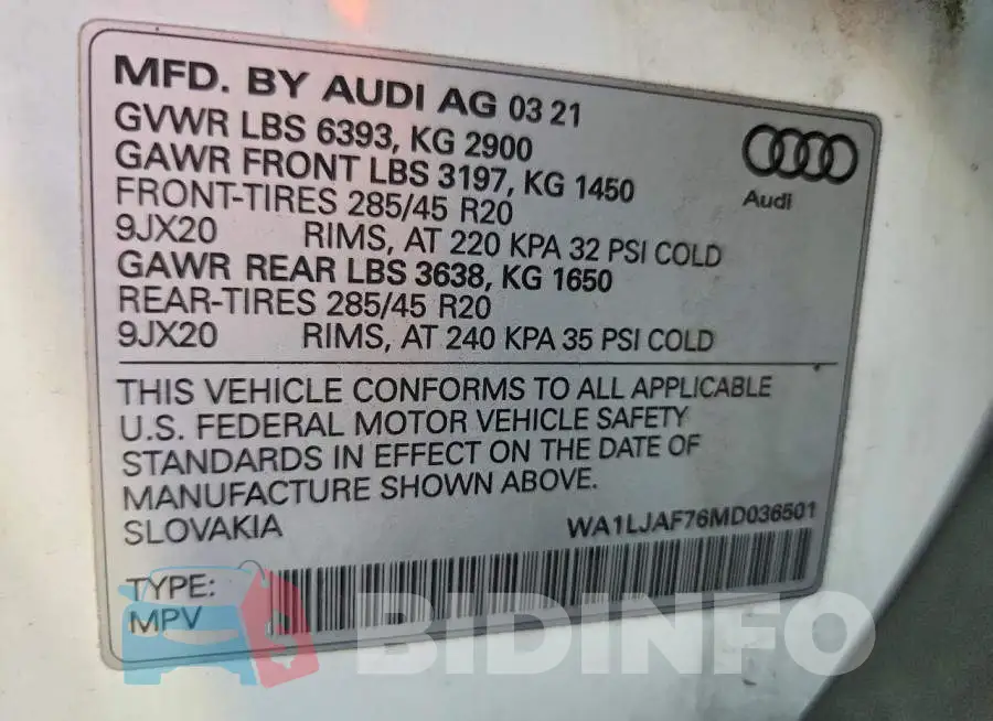 WA1LJAF76MD036501 Photo# 13