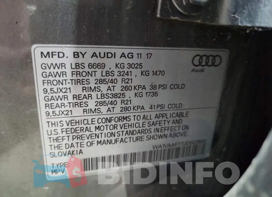WA1VAAF77JD023583 Photo# 13