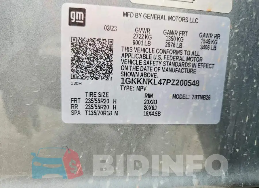 1GKKNKL47PZ200548 Photo# 14