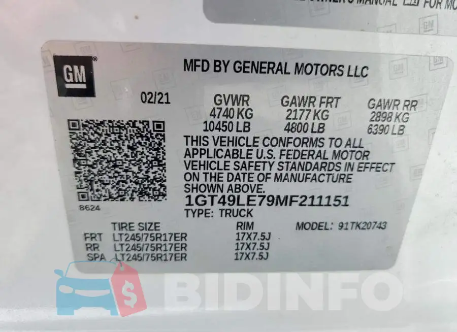 1GT49LE79MF211151 Photo# 12