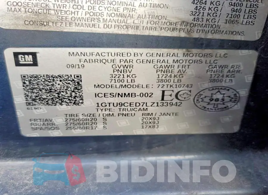 1GTU9CED7LZ133942 Photo# 14