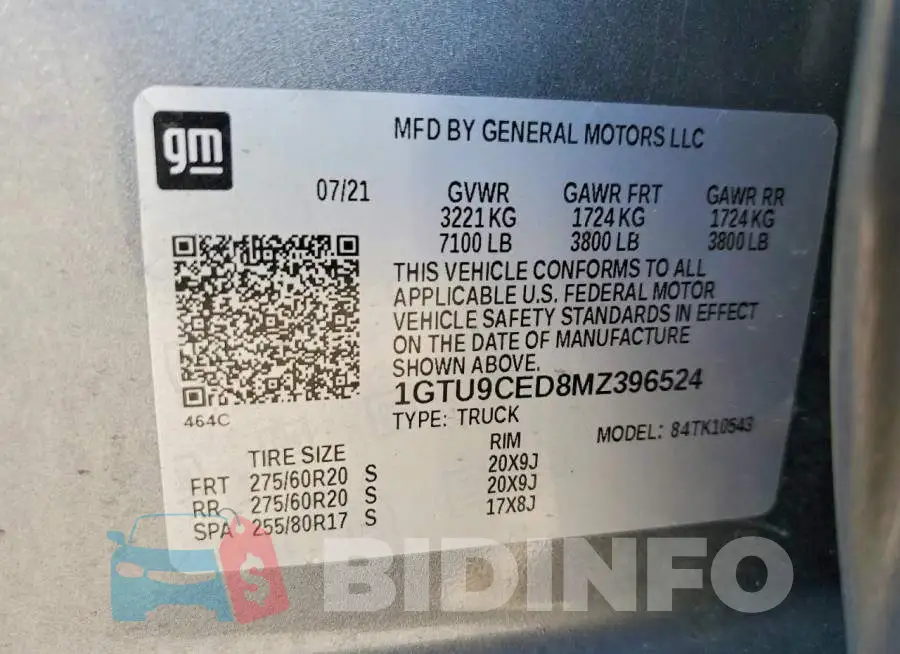 1GTU9CED8MZ396524 Photo# 12