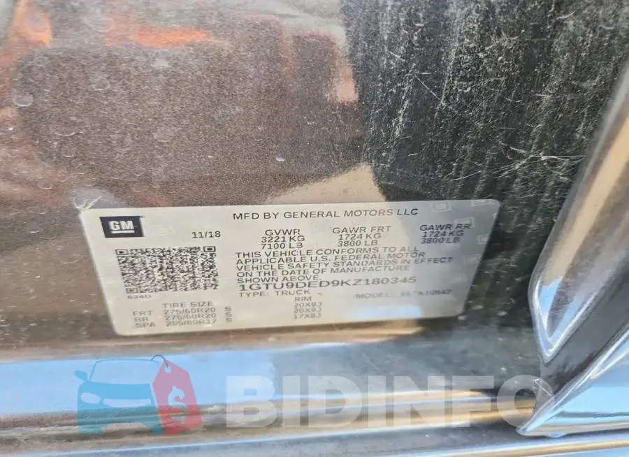 1GTU9DED9KZ180345 Photo# 12