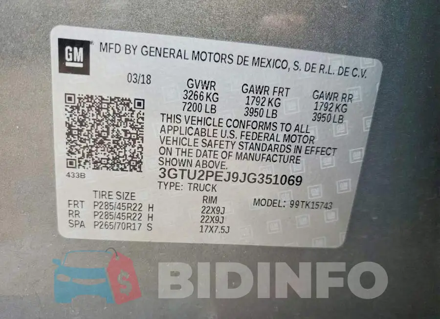 3GTU2PEJ9JG351069 Photo# 13