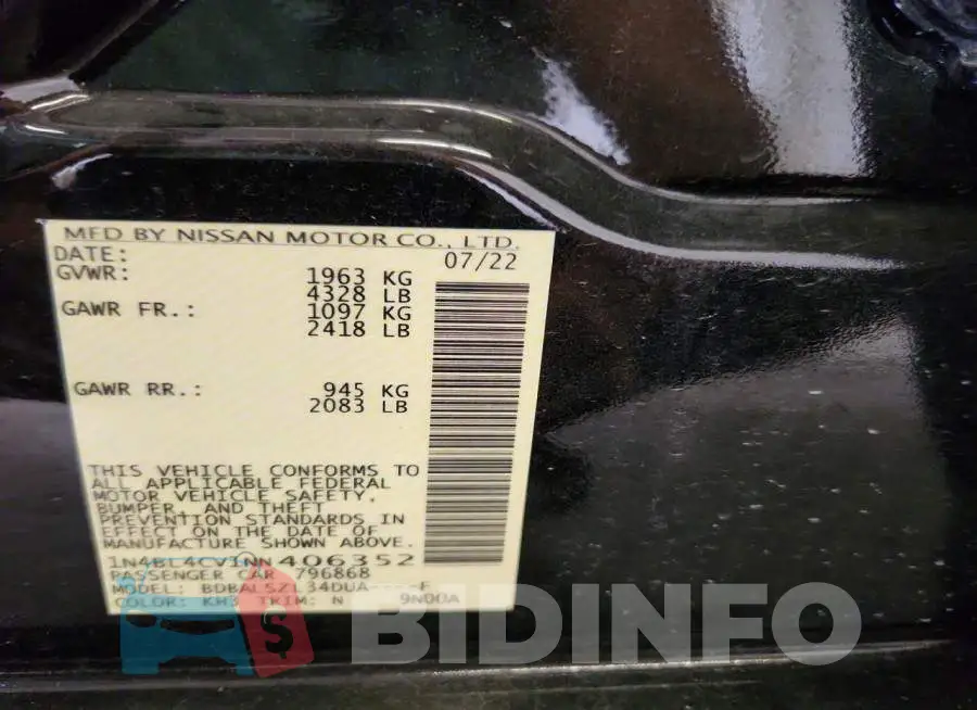 1N4BL4CV1NN406352 Photo# 12